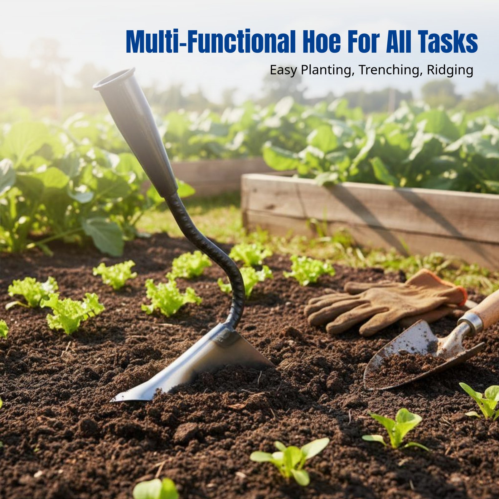 Agriculture Farming Hand Tools - Thickened Manganese Steel Triangular Hoe, Hand-Pulled