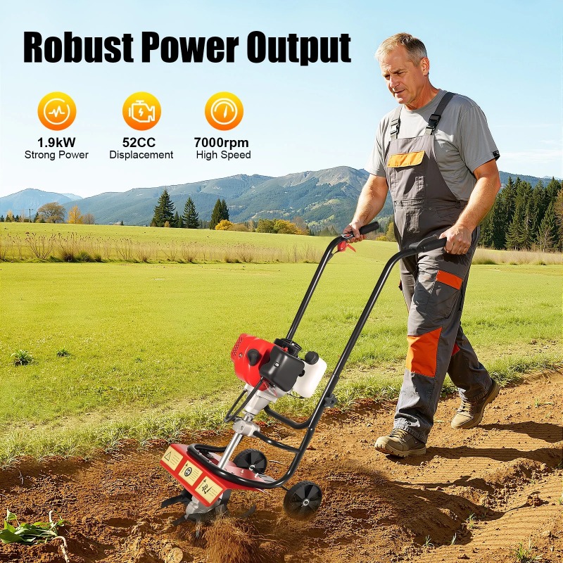 Tiller,52CC 2 Stroke Garden Cu - огляд і ціна Soil Tilling Cultivator
